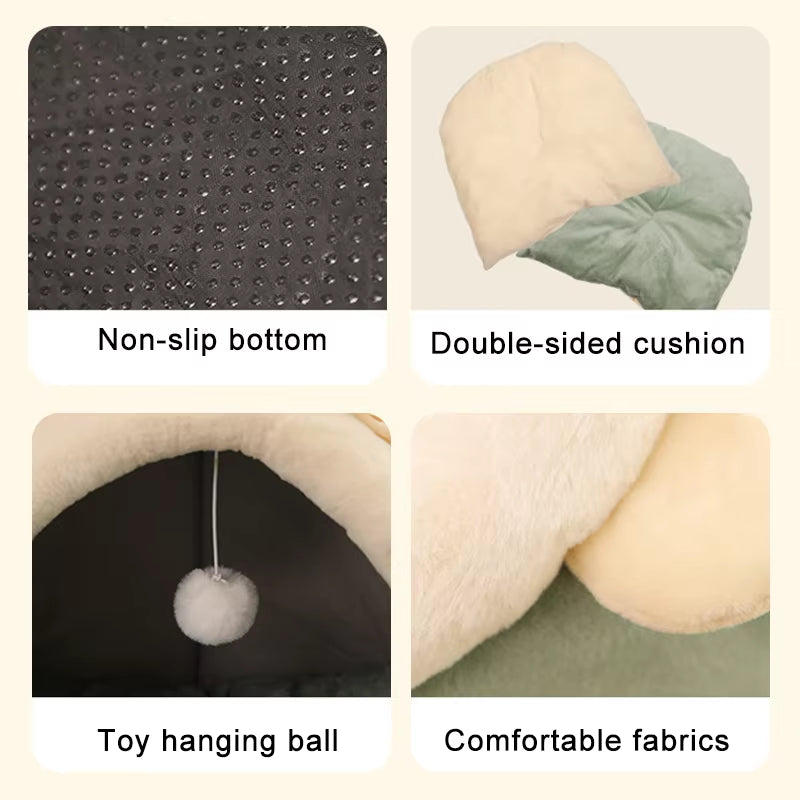 Cama Cueva Lavable para Gatos y Perros Pequeños