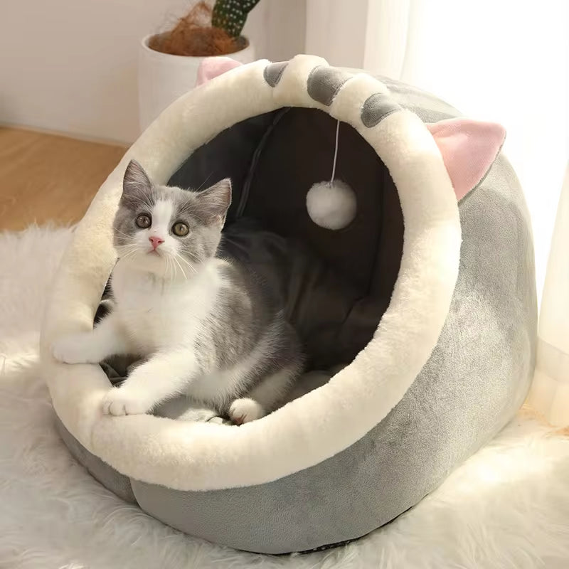 Cama Cueva Lavable para Gatos y Perros Pequeños